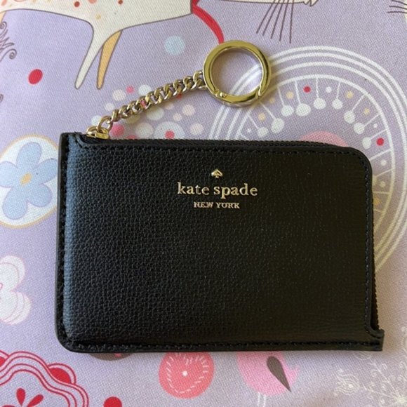 Kate Spade Darcy Medium L-Zip Card Holder Black - Picture 4 of 16